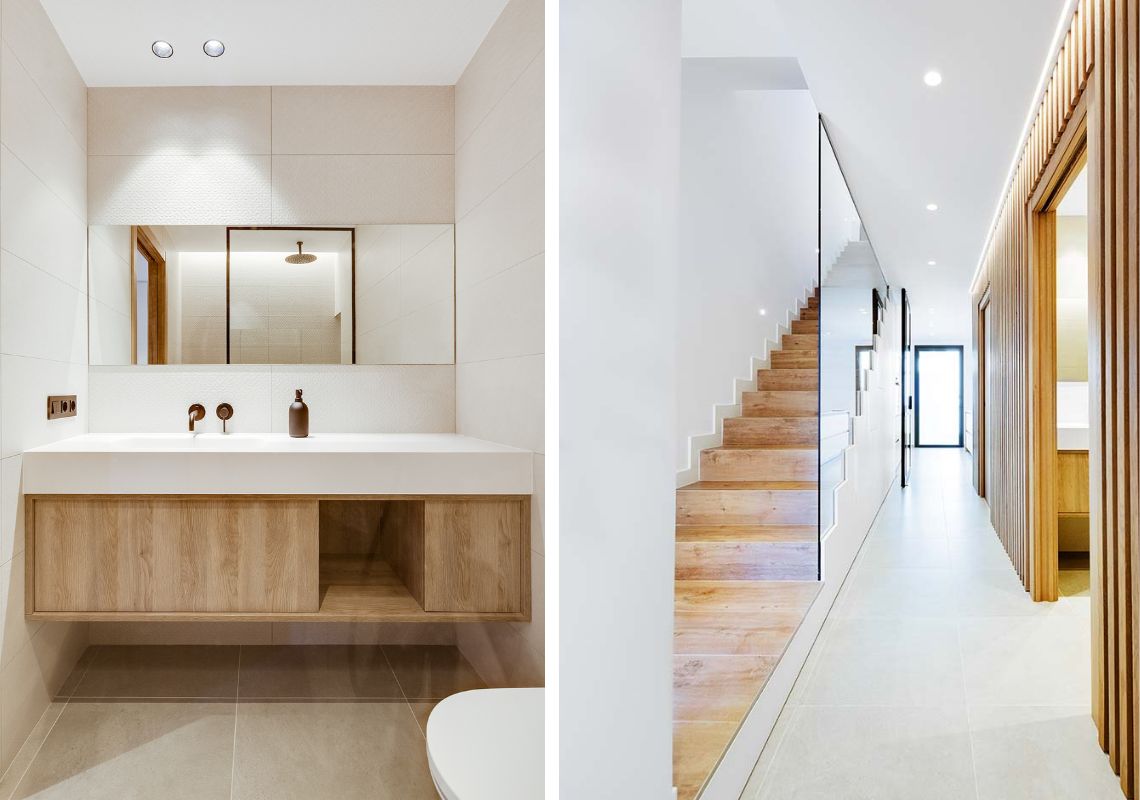 Vivienda unifamiliar aislada Casa Renaixament 74 baño y escaleras