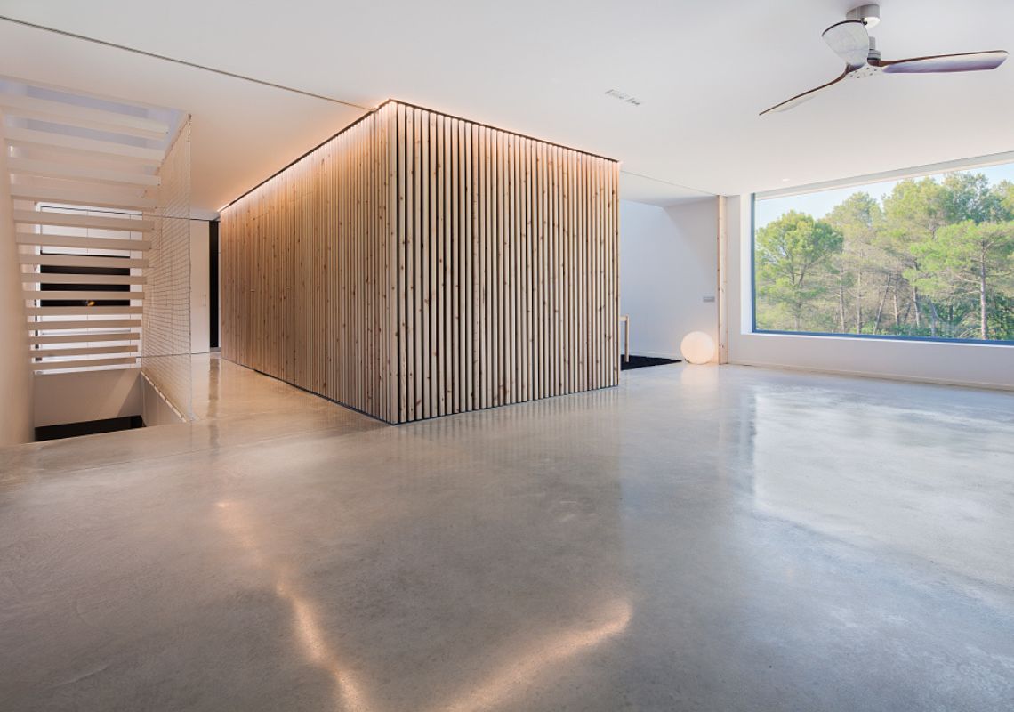 Vivienda unifamiliar aislada Casa Rodoreda15 interior cubo madera